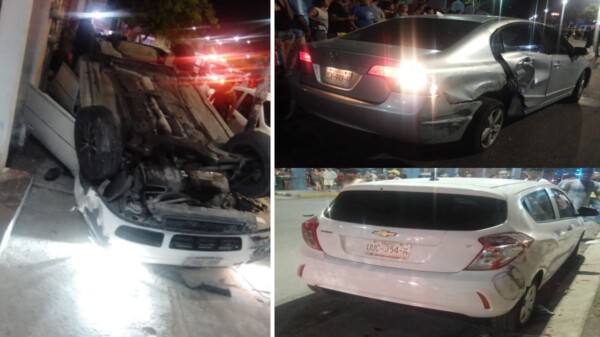 Termina volcado tras intentar fugarse tras atropellar a una menor.