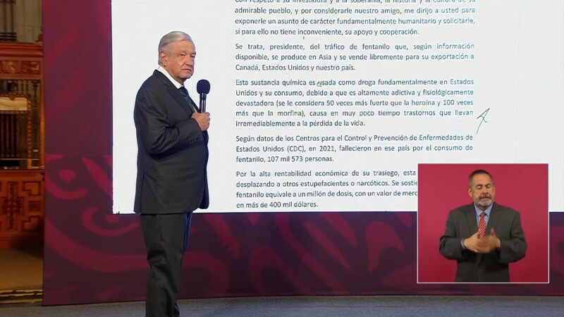 Envía AMLO carta a China; pide mayor control de fentanilo