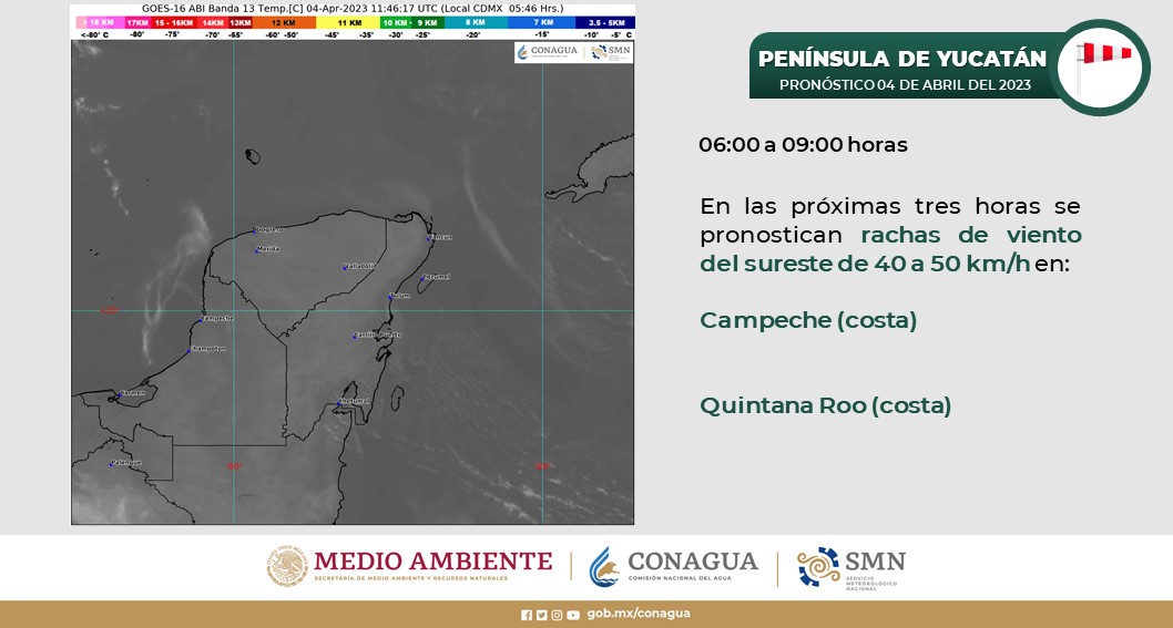 Pronóstico del clima para hoy martes 4 de marzo 2023 en Quintana Roo; cielo parcialmente nublado, sin lluvia y ambiente templado por la mañana
