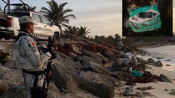 Recalan en playas de Tulum decenas de "ladrillos" de cocaína