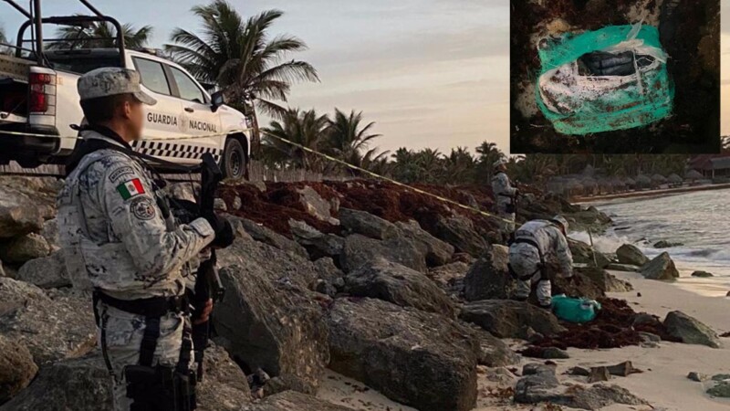Recalan en playas de Tulum decenas de "ladrillos" de cocaína
