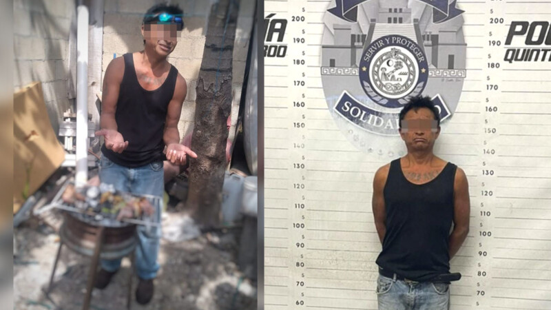 Detienen a sujeto en Playa del Carmen por asar al gato de un vecino