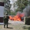 Incineran más de 300 kilos de narcóticos en la Guarnición Militar de Cancún