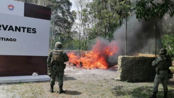 Incineran más de 300 kilos de narcóticos en la Guarnición Militar de Cancún