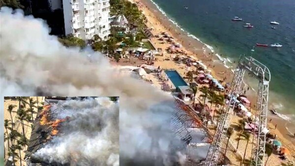 Se incendia el popular balneario de Acapulco "El Rolllo"