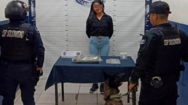 En Playa del Carmen detienen a una joven en posesión de drogas.