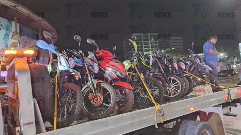 Asegura Policía y Tránsito más de 30 motocicletas en Cancún