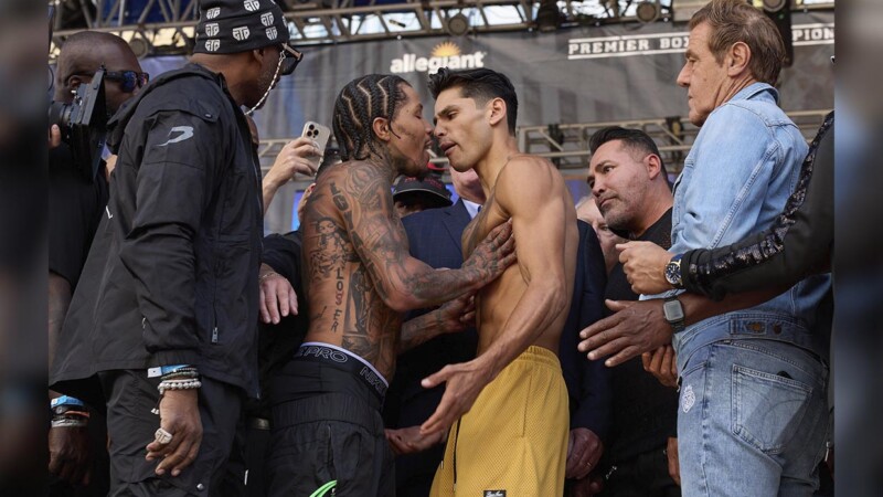 Saca chispas pesaje de la pelea Davis vs García