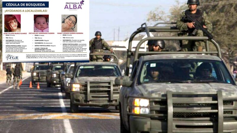 Sicarios secuestran a esposa y bebé de militar en Zacatecas