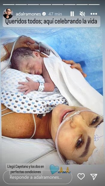 Adal Ramones da la bienvenida a Cayetano, su cuarto hijo