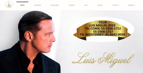 Alertan por página falsa para venta de boletos de Luis Miguel