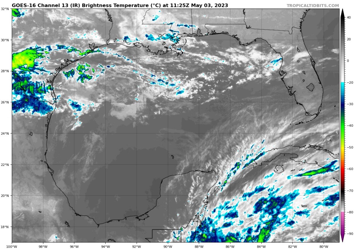 Pronóstico del clima para hoy miércoles 3 de mayo 2023 en Quintana Roo; cielo medio nublado la mayor parte del día con lluvias aisladas.