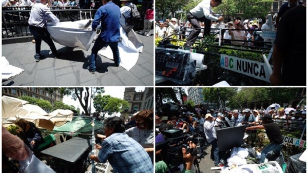 Destruyen marchistas “pacíficos” memorial de la Guardería ABC
