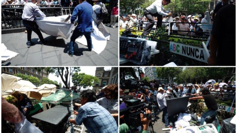 Destruyen marchistas “pacíficos” memorial de la Guardería ABC