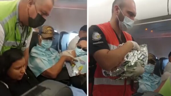 Dio a luz en pleno vuelo de Managua-Miami; el avión fue desviado a Cancún
