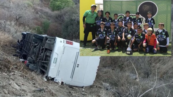 Desbarranca en Jalisco camión con equipo de futbol infantil, hay un muerto
