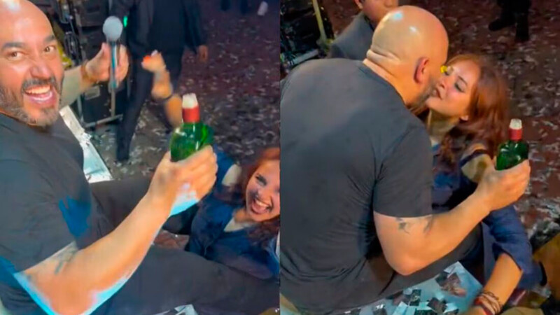 Lupillo Rivera da tremendo beso a fan durante un concierto