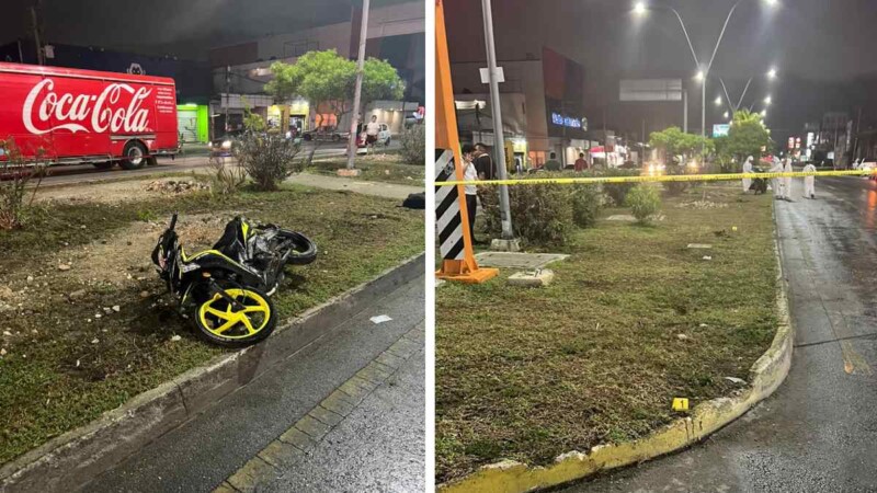 Motociclista pierde la vida tras derrapar en la Supermanzana 99 de Cancún