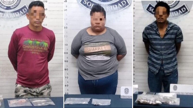 Asegura la Policía a tres narcomenudistas en Playa del Carmen