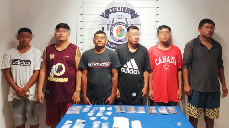 Detienen en Cancún a seis personas por presunto narcomenudeo