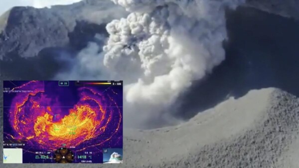 Graba Semar con moderno dron cráter del Popocatépetl 