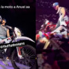 VIDEO: Anuel AA pone en peligro a sus fans al dejar caer su motocicleta del escenario