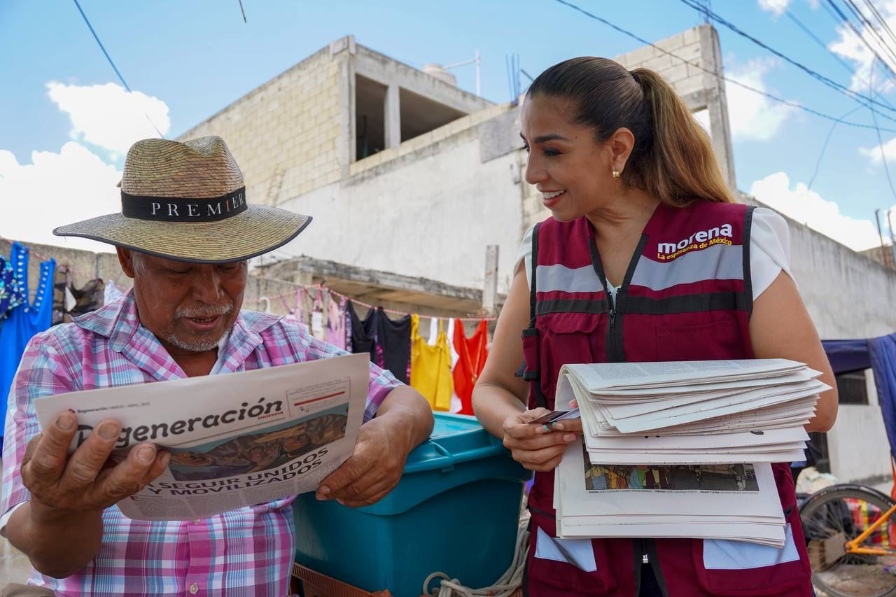 Marybel Villegas se suma a "Regeneración" dentro de Morena Quintana Roo; la legisladora cancunense recorrió diferentes colonias de Cancún.