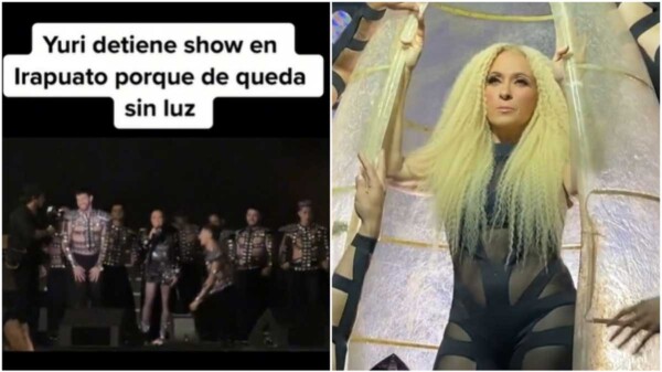 Yuri amenaza con irse en pleno concierto por falta de luz