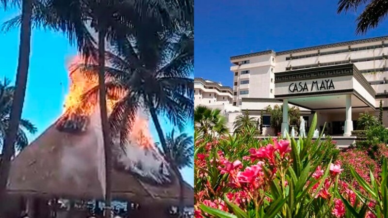 Se incendia palapa del hotel Casa Maya en Cancún