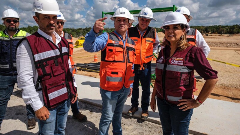 Mara Lezama supervisa avances de la estación Cancún Aeropuerto del Tren Maya