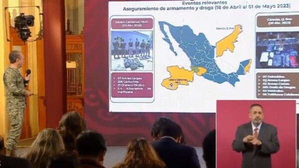 Destacan en la mañanera decomiso de armas y drogas en Quintana Roo.