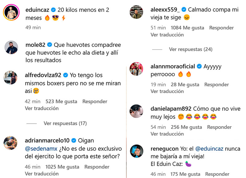 Eduin Caz se exhibe en calzones y le llueven reclamos, halagos y demás