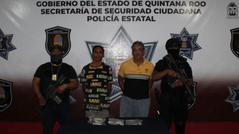 Detienen a dos narcomenudistas en la colonia Los García en Cancún