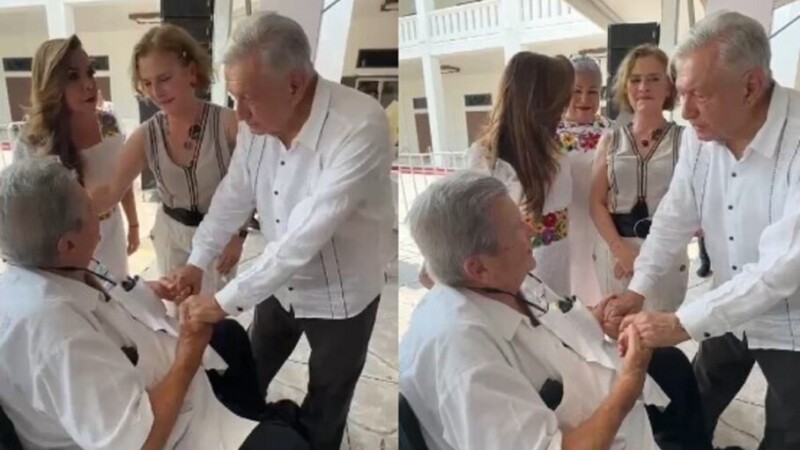 AMLO y Gastón Alegre se encuentran Chetumal