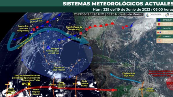 Pronóstico del clima para hoy lunes 19 de junio 2023 en Quintana Roo