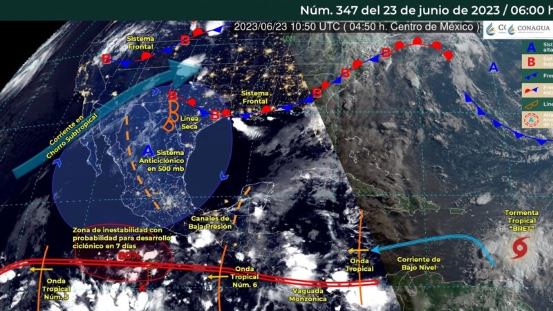 Pronóstico del clima para hoy viernes 23 de junio 2023 en Quintana Roo.