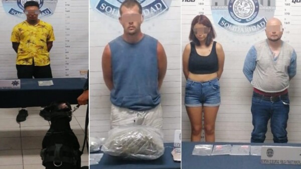 Detienen a cuatro narcomenudistas en Playa del Carmen; dos son extranjeros.