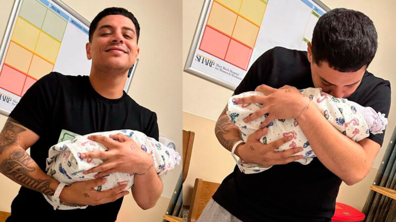 Eduin Caz y Daisy Anahy le dan la bienvenida a su bebé