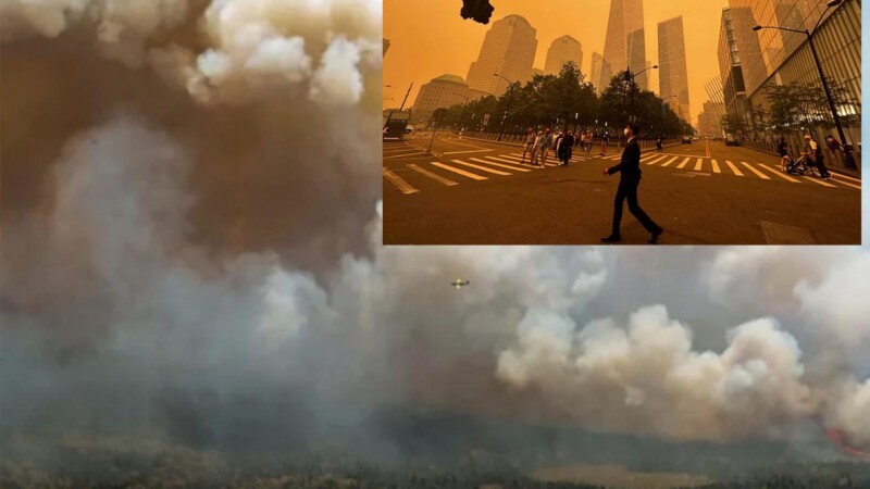 Humareda de incendios en Canadá causa estragos en Estados Unidos