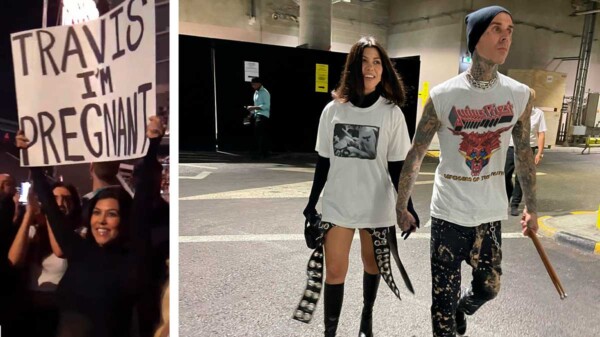 Kourtney Kardashian reveló a Travis Barker que está embarazada durante un concierto