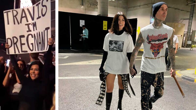 Kourtney Kardashian reveló a Travis Barker que está embarazada durante un concierto