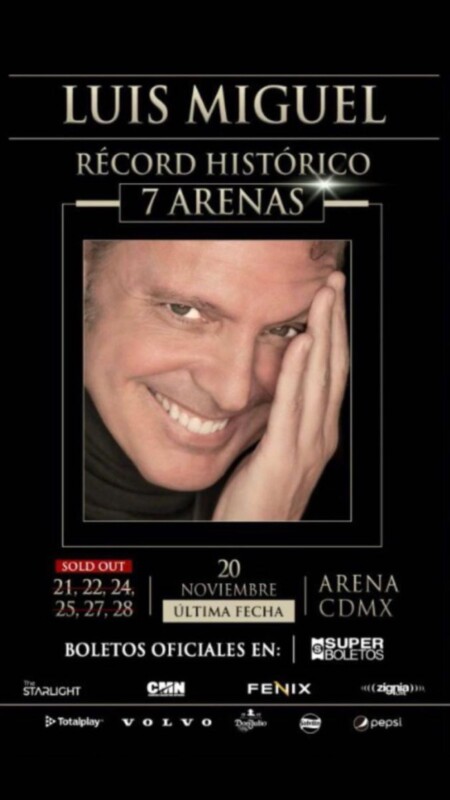 Luis Miguel anuncia nueva fecha en la Arena Ciudad de México
