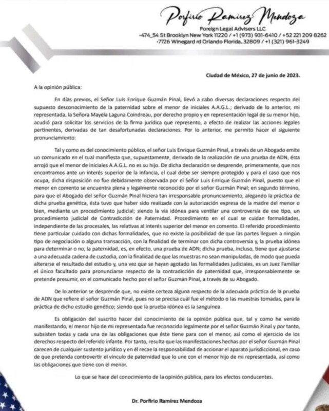 Mayela Laguna responde a Luis Enrique Guzmán sobre prueba de ADN