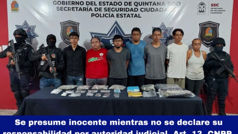 Capturan infraganti a siete narcomenudistas en Cancún