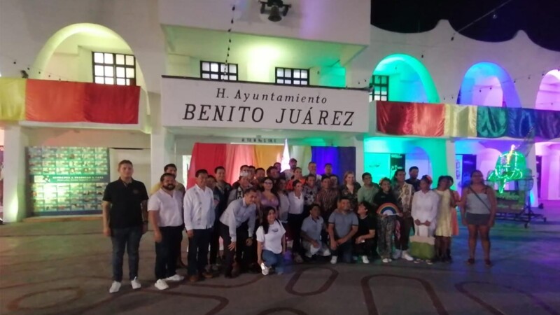 Encienden en Palacio Municipal de Benito Juárez iluminación por orgullo Pride