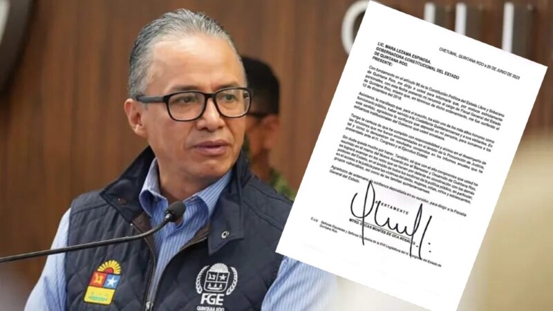 Renuncia Óscar Montes de Oca como fiscal general de Quintana Roo.