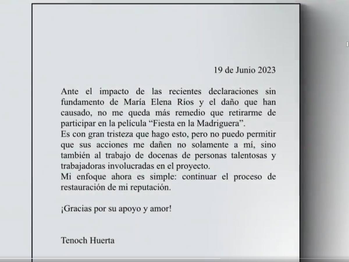 Tenoch Huerta abandona película tras acusación de agresión sexual