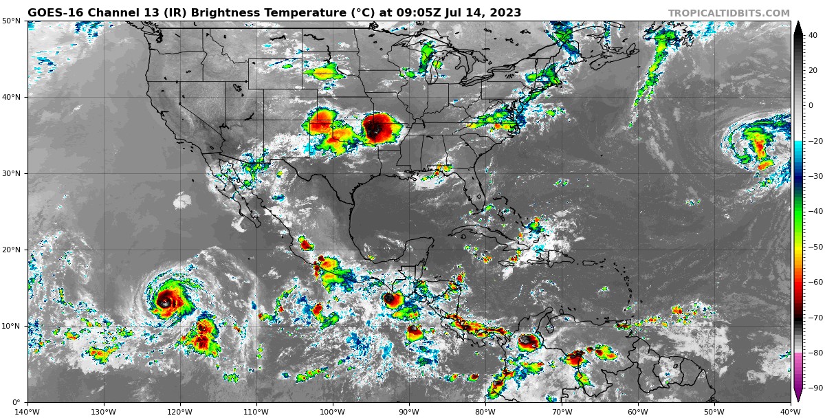 Pronóstico del clima para hoy viernes 14 de julio 2023 en Quintana Roo; cielo parcialmente nublado y lluvias aisladas en el estado.