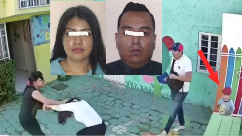 Pareja golpea a maestra de kínder de su hijo en Edomex, son detenidos