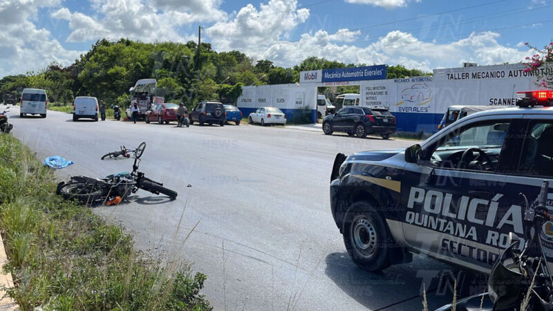 Motoclista embiste y mata a abuelito en la SM 226 de Cancún